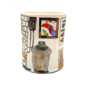 Melanie Sherman, “Tumbler with Kiln filled with Ceramic Wares, Trash Can”, #6