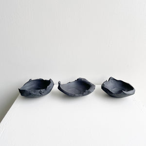 Erica Iman, "Black Clay Moon Bowls, Set of 3"