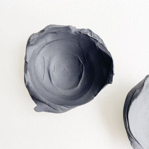 Erica Iman, "Black Clay Moon Bowls, Set of 3"