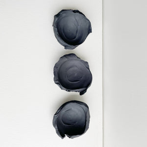 Erica Iman, "Black Clay Moon Bowls, Set of 3"